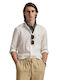 Long-sleeved Linen Shirt White