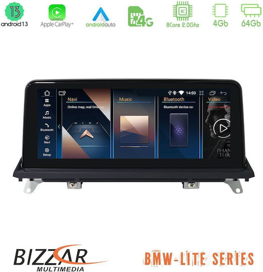 Bizzar Sistem Audio Auto pentru BMW X5 / X6 / X5 (E70) / X6 (E71) 2007-2010 (Bluetooth/USB/AUX/WiFi/GPS/Apple-Carplay/Android-Auto/Partitură)