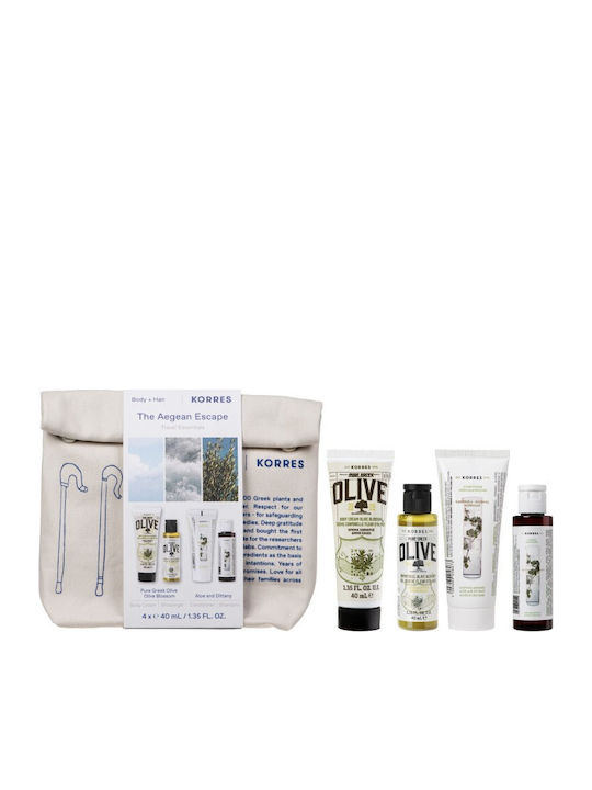 The Aegean Escape Travel Essentials Hautpflegeset für Reinigung Körperreinigung 5Stück