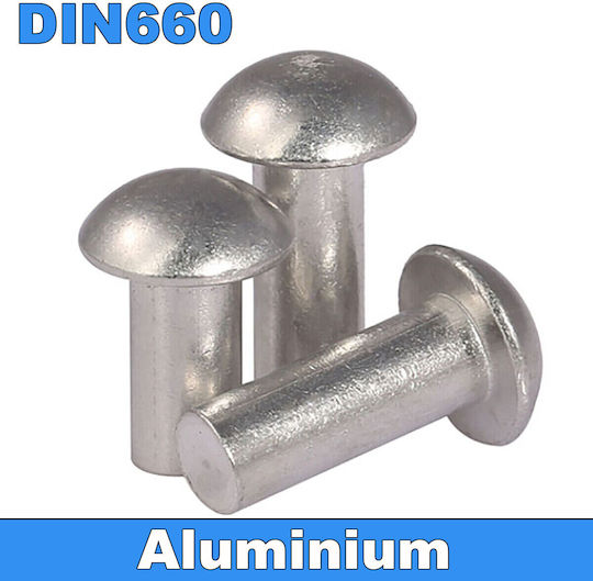 Πριτσίνια Αλουμινίου M3x6mm Στρογγυλοκέφαλα Din660 100τμχ