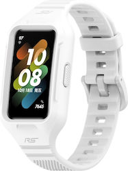 Curea din silicon încorporată Huawei Band 8 7 Monocrom Alb