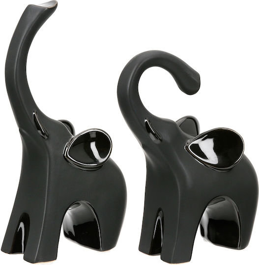 ArteLibre Set of Decorative Elephants made of Ceramic 9x6x17cm 2pcs