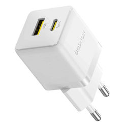 Baseus Зарядно без кабел с USB-A порт и USB-C п...