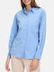 Women's Blouse Cotton Long Sleeve Light Blue