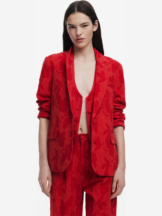 Desigual Misuri Long Women's Blazer Red