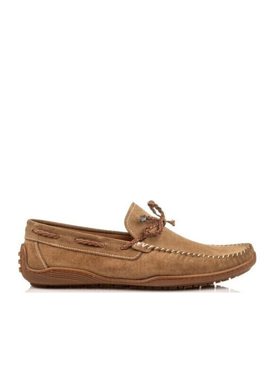 Δερμάτινα Ανδρικά Loafers σε Μπεζ Χρώμα