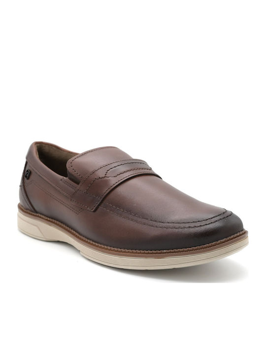 Δερμάτινα Ανδρικά Loafers σε Καφέ Χρώμα