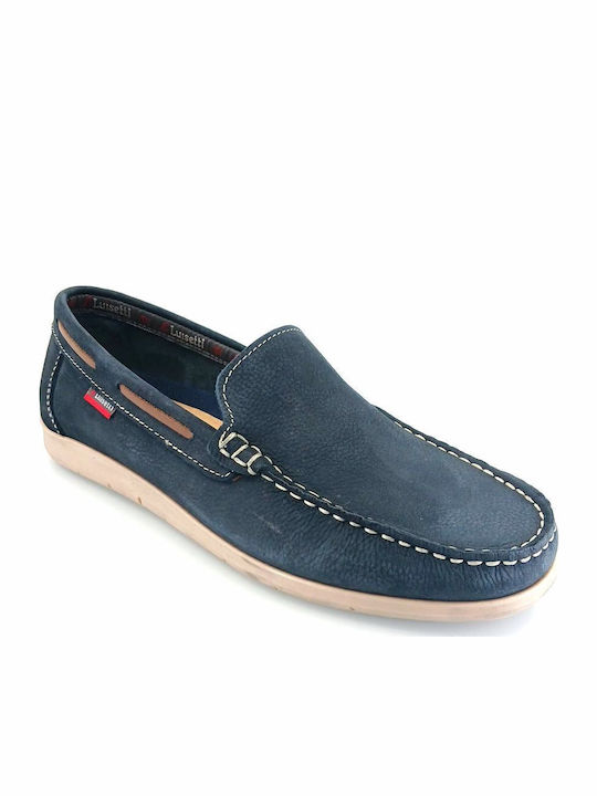 Δερμάτινα Ανδρικά Boat Shoes σε Μπλε Χρώμα