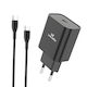 Leewello Ladegerät mit USB-C Anschluss und Kabel USB-C - USB-C 20W Stromlieferung Schwarzs (LW-329)
