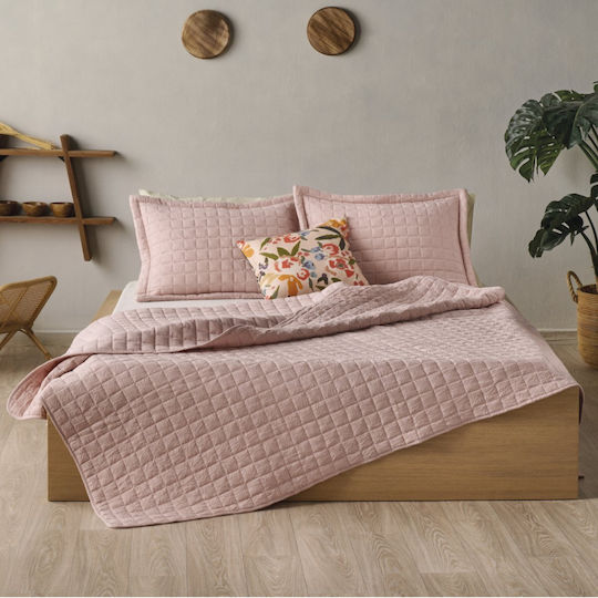 Kentia Vegas Подредба Покривало King Size от Полиестер тъмно розово 260x240см