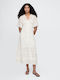 Sommer Midi Hemdkleid Off-White