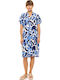 Women's Beachwear Pink Label Abstract Floral Viscose Short Sleeve