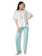 Mint Cotton Trousers with Belt