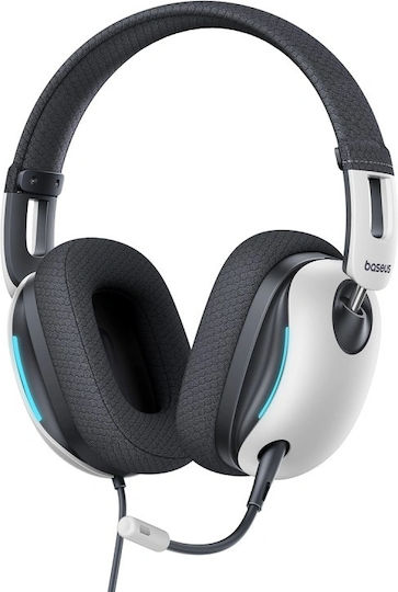 Baseus GoPlay 1+ Max Over Ear Gaming Headset με σύνδεση USB Λευκό for PC