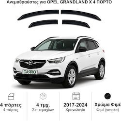 Heko Set Car Windbreakers Front And Back Dark Fime For Opel Grandland X 2017+ 4 Pieces 25402