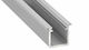 Silver Aluminum Profile Type G 1m + Milky Lens