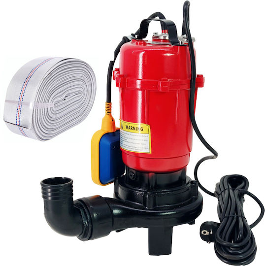 Pompa apă murdară WC groapă drenaj cu tocător, plutitor DDT WQCD-2-3.0 3000W + furtun de incendiu 20 metri 2 inch, max 20m³/h