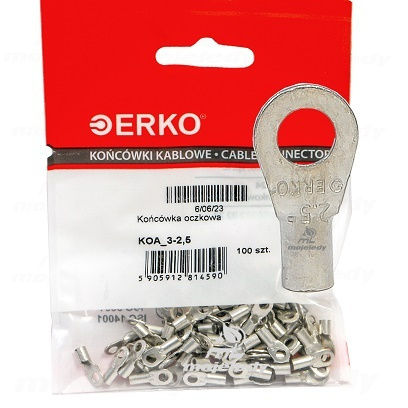 Клема с ухо Koa Cu 2.5mm M3 100бр Erko