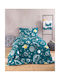 Rythmos Sheet Set Semi-double with Elastic Band Cotton Symbol Petrol 160x260cm 3pcs