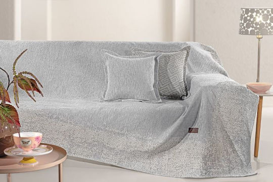 Guy Laroche Perth Cuverturi Pentru Canapea 3 Locuri Chenille 180x300 cm Gri
