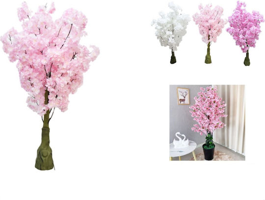 Künstliche dekorative weiße Kirschblütenpflanze 110cm 83912-12