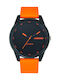 Ruckfield Men's Watch 44mm Battery with Orange Rubber Strap