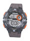Xonix Digital Men's Watch Battery with Gray Rubber Strap
