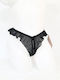 Offener Schritt Offener G-String Schwarz