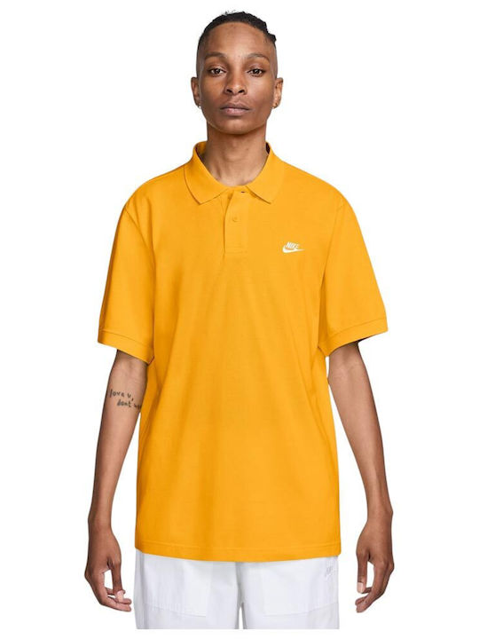 Nike Polo Αθλητική Μπλούζα Κοντομάνικη Κίτρινη