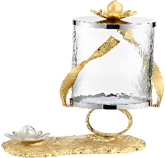 Capolavoro Φοντανιέρα Glas mit Deckel 19x13x22cm Gold