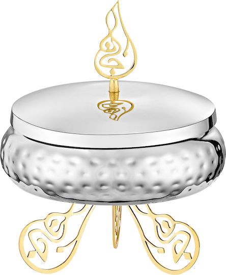 Capolavoro Φοντανιέρα Glas mit Deckel 18x18x22cm Silber