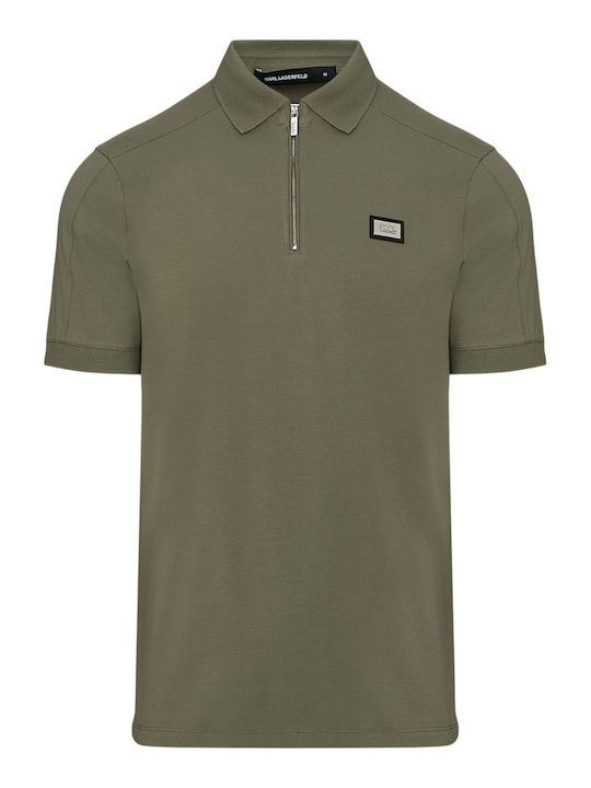 Karl Lagerfeld Polo Short Sleeve Blouse Olive