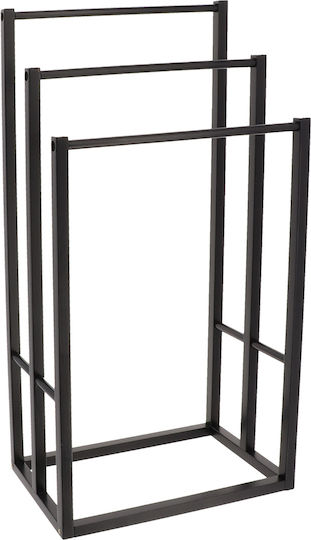 Triple Floor Standing Bathroom Freestanding Towel Rack ​42x82cm Black