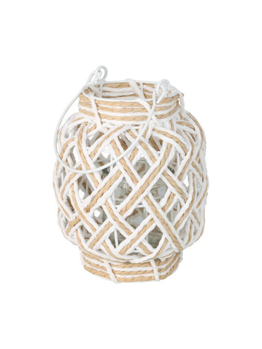 Koopman Laterne Bamboo Weiß 16x16x20cm 1Stück
