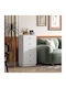 Wooden Chest of Drawers with 5 Drawers White 47x29x95cm