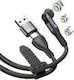 Statik Magnetic Cablu USB la Type-C / micro USB / Lightning cu mai multe porturi Negru 1m (PUP-0520-3FT)