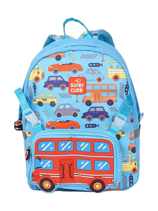 Super Cute Παιδική Τσάντα Πλάτης Γαλάζια 35x12x35εκ.