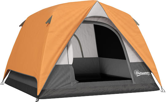 Outsunny Camping Tent Igloo Orange 4 Seasons For 3 People 200x200x135cm