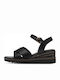Leder Flache Damen Sandalen Anatomisch Schwarz