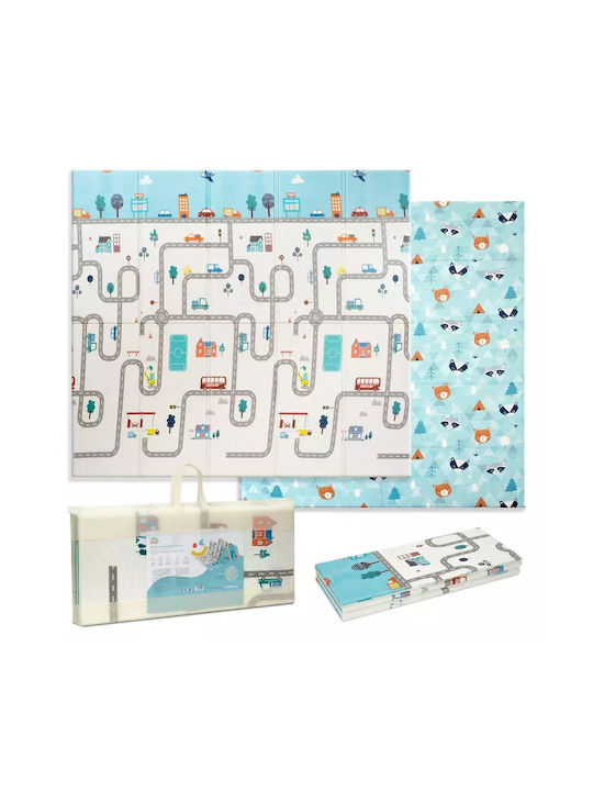 Interbaby Spielmatte Autos Hellblau 180x200cm
