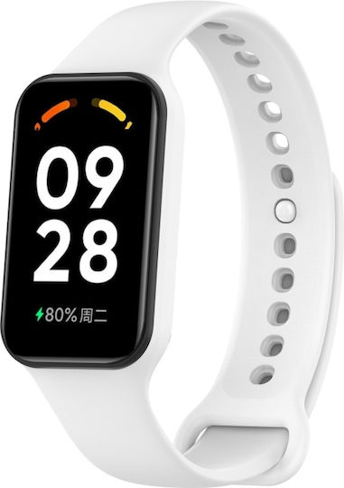 Curea Ceas din Silicon Integrată de Culoare Solidă Xiaomi Mi Band 8 Active Albă