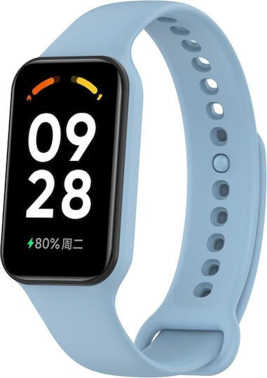 Xiaomi Mi Band 8 Active Solid Color Integrated Silicone Strap Light Blue