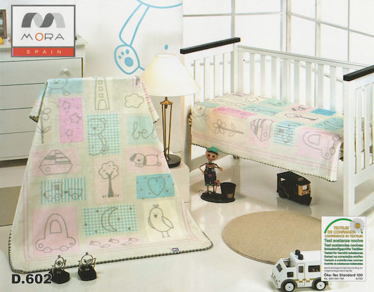 Morven Decke Babydecken Kinderbett Samt Hellblau 110x140cm