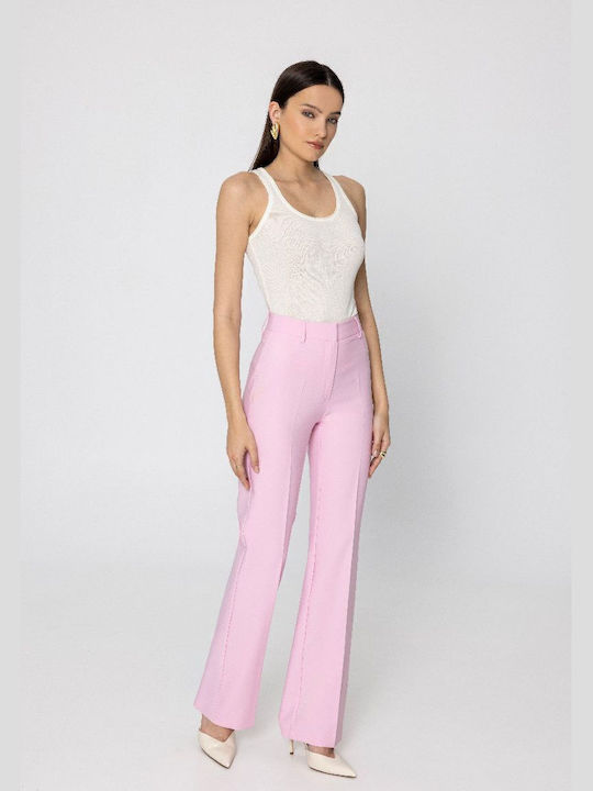 Mind Matter Lorrie Women's Fabric Trousers Pink