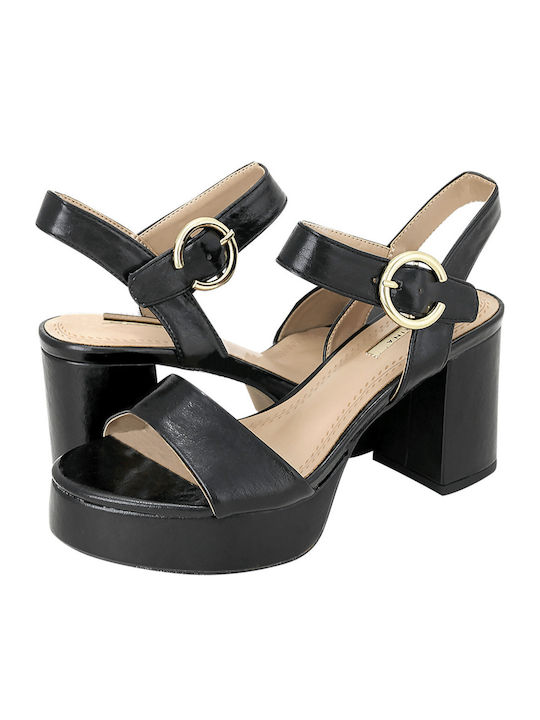 Corina Stoff Sandalen Schwarz