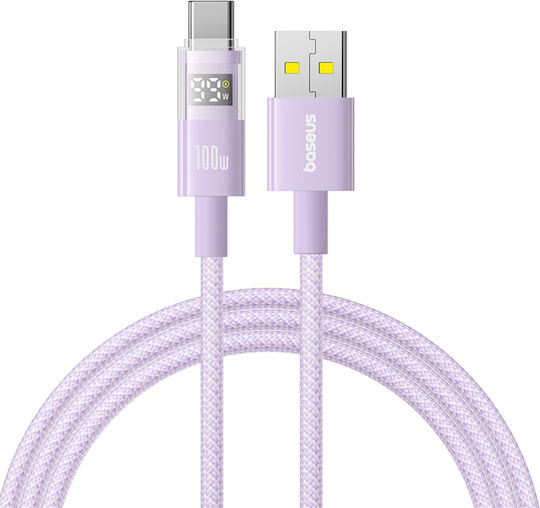 Baseus Geflochten USB 2.0 Kabel USB-C männlich - USB-A 100W Lila 1m (P10382701511-00)
