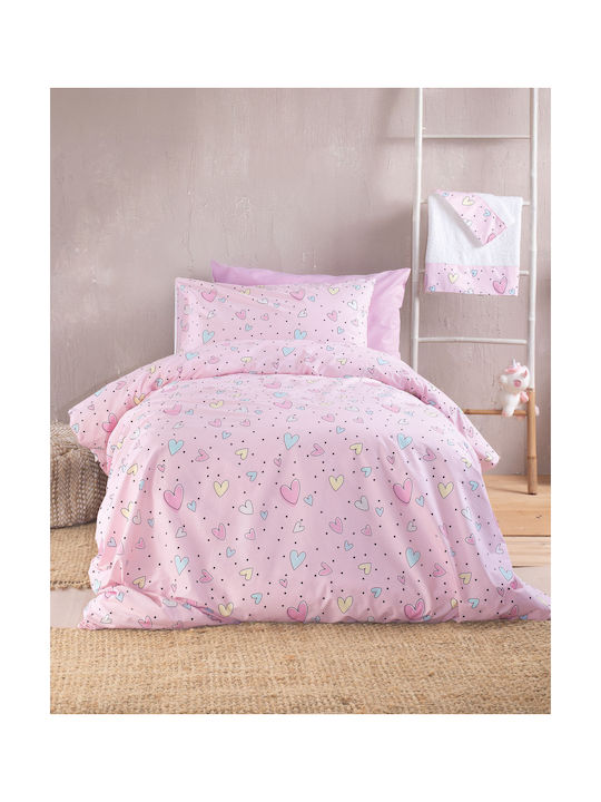 Rythmos Bettwäsche-Set Übergröße Baumwolle Symbol Rosa 270x290cm 4Stück
