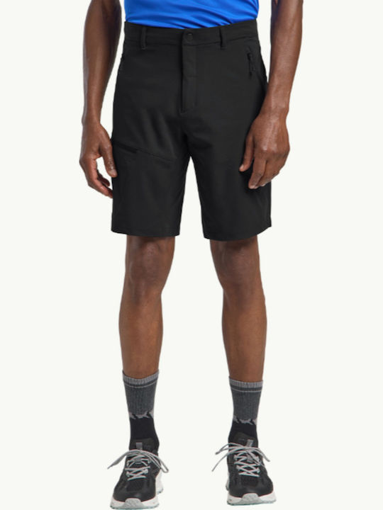 Jack Wolfskin Ανδρικό Κοντό Παντελόνι Πεζοπορίας Μαύρο