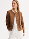 Γυναικείο Suede Biker Jacket Καφέ