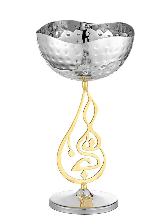 Capolavoro Decorative Bowl Pedestal Silver 16x12x30cm